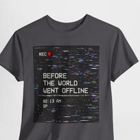 Glitch Graphic Tee, Y2K Aesthetic Shirt, VHS Static T-Shirt, Cyber Streetwear, Digital Nostalgia, Before The World Went Offline XL