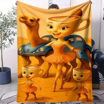 Italian Brainrot Mythical Creatures Flannel Blanket Soft Throw for Outdoor Camping Car Sofa Myth Lovers Gift Decor & Daily Use 75X95CM