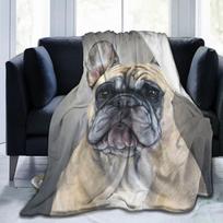 Anglų buldogų pledas, itin minkštas šiltas flanelinis pledas, animacinių gyvūnų pledai sofai ir lovai, universalus visiems sezonams 75X95CM