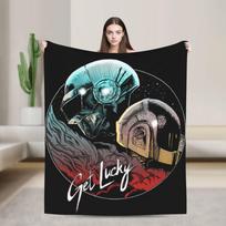 Daft Punk Helmet Heavy Metal Music Band Blanket Cover  Fuzzy Throw Blankets Bedding Couch Ultra-Soft Warm Bedsprea, 75X95CM