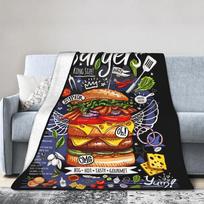 Greito maisto Super Karališko dydžio mėsainis Sūrio Flanelės Antklodė Hamburgeris Miegamojo Megzta Antklodė Lauko Itin Minkšta Kvėpuojanti 75X95CM