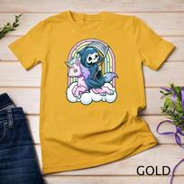 Kawaii Pastel Goth Cute Creepy Unicorn Grim Reaper Unisex T-shirt 3 M