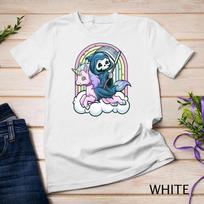 Kawaii Pastel Goth Cute Creepy Unicorn Grim Reaper Unisex T-shirt 9 4XL