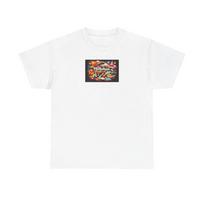 Colorful Retro Balloon Landscape Tee | Rainbow Sun, Smiley, Hot Air Balloons M