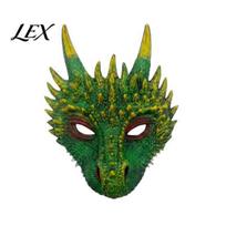 Durable Odor Free Holiday Decoration Dragon Masque for Adults, Halloween Cosplay 3D Comfortable Lightweight Accessory Full Face Festival, Carnival