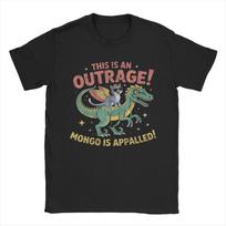 Mongo Is Appalled Princess Cat Riding Dinosaur T Shirt for Men Pure Cotton Crazy TShirts Crewneck Tee Shirt Short Sleeve Tops S įvairiaspalvis