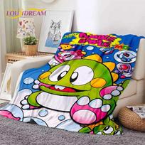 Cartoon Bubble Bobble Retro Game Soft Throw Blanket for Home Bedroom Kids Picnic Bed Comfortable Cozy Size: 75*100cm, Weight: 230 GSM