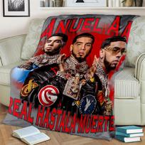 Free Anuel AA Rapper Hip Hop Singer Blanket,Soft Throw Blanket for Home Bedroom Bed Sofa Picnic Travel Office Cover Blanket Kids Size: 75*100cm, Weight: 230 GSM