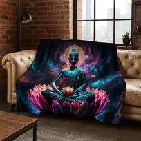 Faith Solemn Buddha Sakyamuni Flower Flannel Blanket,Cozy Soft Throw Blanket for Home Bedroom Bed Sofa Picnic Cover Gift Kids Size: 75*100cm, Weight: 230 GSM