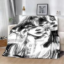 Thriller Manga Junji Ito Tomie Printed Blanket Picnic Blankets Warm Blanket Soft and Comfortable Home Travel Birthday Gift Size: 75*100cm, Weight: 230 GSM