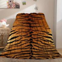 Wild Tiger: A Cozy, Luxurious Blanket with Realistic Tiger Fur Design, Perfect for Snuggling and Adding a Touch of Exotic Charm Size: 75*100cm, Weight: 230 GSM