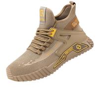 Steel Toe Anti-smash Anti-Puncture Safety Shoes Men Lightweight Slip Resistant Work Shoes Comfortable Breathable Work Boots Men 38