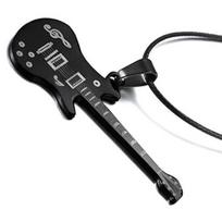 Šaunus Stilingas Gitara Formos Muzikinės Natos Rašto Nerūdijančio Plieno Karoliai Vyrams Festivalio Dovana