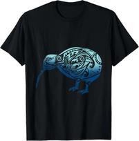 Polynesia Maori Kiwi Bird Ocean Blue New Zealand Souvenir Gift Unisex T-Shirt 4XL