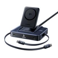 Baseus Įkrovimo stotis Baseus Nomos NH21 6w1 245W belaidė su dviem susukamais USB-C kabeliais - Black | 6932172695972 | 6932172695972