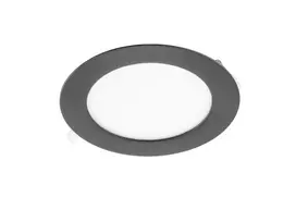 Įleidžiama LED panelė GTV ORIS PLUS, 7 W, 3000 K, 560 lm, 120°, juodos sp, Ø12 cm