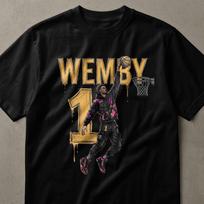 Wemby Basketball Player T-Shirt, Dynamic Hoops Fan Tee, Number 1 Graphic Streetwear, Sports Style Gift for Him Her 2XL