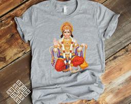 Hanuman T shirt, Hindu Monkey God Tee Shirt, Spiritual Religious T shirts, Ramayana T shirt, Yoga Meditation Hindu Mythology T shirt M
