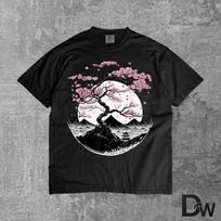 Japanese Sakura Garden Geisha Mount Fuji, Cherry Blossom T Shirt, Geisha Art Tee, Japan Aesthetic Shirt, Floral Landscape Graphic Tee 3XL