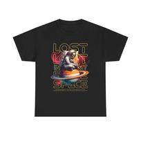Lost in Space Astronaut on Saturn Tee | Retro Planet Graphic Shirt L