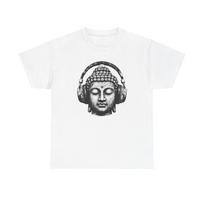 Buddha with Headphones Tee | Meditation Music Shirt 2XL