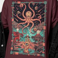 Weirdcore Shirt | Surreal Graphic Tee | Trippy Monster Art Cosmic Octopus Tee | Eye Hand Graphic Dark Art Shirt | Shirt For Men M