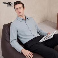SHANSHAN Men's Warm Wool Blend Lapel Shirt 185 pilka