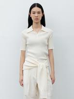 Race Cotton Half Collar Knit_Ivory Reference/Free