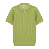 Basso Herringbone Summer Short Sleeve Collared Knit (Bsy2Wt28A) Ov/100