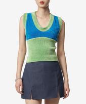 Sunny Chenille Sleeveless Tank Top - Green / Crtwwknw013Knt0260064 Green/M
