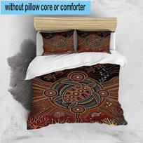 Oceanic Turtle Artwork 3pcs Bedding,Including 1pc Duvet Cover And 2pcs Pillowcases Perfect for Christmas,Ideal for Bedroom, Dormitory 135cm*200cm