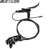 BUCKLOS E-Bike 4-Piston Ebrake Hydraulic Disc Brake Set Front&Rear Electric Scooter Bicycle Brakes Power Off 1150/1950mm Brakes FRONT-LEFT