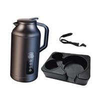 1,5 l virdulio katilas, didelės talpos, didelės galios, geros izoliacijos, 12V 24V universalus, skirtas lauko stovyklavimui, namų naudojimui, sunkvežimiui, kelionei keliu No Base gray