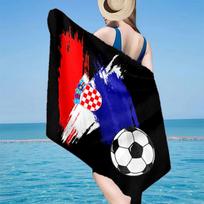 Croatian Football Pride Microfiber Beach Towel, Lightweight And Quick-Dry, for Summer Travel, Beach Essential, Swimming Pool 70cmx140cm(27x55inch)