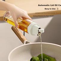 Jingmao Glass Oil Dispenser Automatic Open-Close Leak-Proof Large Capacity Soy Sauce and Sesame Oil Bottle for Home Use