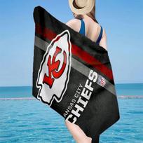 Kansas Chiefs Logo Microfiber Beach Towel, Lightweight And Quick-Dry, for Summer Travel, Beach Essential, Swimming Pool 70cmx140cm(27x55inch)