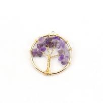 Hand-Woven Natural Crystal Agate Moon Pendant Necklace with Sweater Chain juoda
