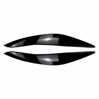 1 pora automobilio priekinio žibinto antakių vokų lempų apdailos dangtelis BMW 5 serijai F10 F11 F18 2011-2014 m. Blizgus juodas piktas stiliaus lipdukas Glossy Black