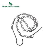 Boundless Voyage 78cm Titanium Hanging Chain Camping Pot Chain Link with Hooks Fixed-loop Campfire Equipment Tripod Parts Ti9005O chain link