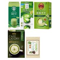 Matcha latte tasting set 4 types (Starbucks Tsujiri Tullys Blendy) + 1 stick dokudami tea