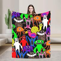 Garten of Banban Horror Game Blanket Picnic Flannel Throw Blanket For Living Room Super Soft Custom Quality Bedspread Gift Size: 75*100cm, Weight: 230 GSM