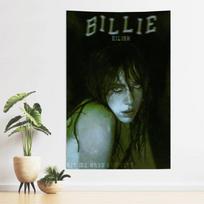 Ins Style Billie Eilish Printed Tapestry Poster Aesthetic Wall Background Cloth For Dorm Room Decor Perfect Gift For Friends 100X70CM