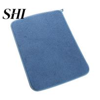 Dish Drying Mat Heat Resistant Super Absorbent Large Size Cup Drain Home Table Placemat for Kitchen Pad mėlyna