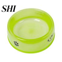 Pet Water Bowl Food Feeder Transparent Cartoon Print No Odor Sturdy Construction Smooth Edge Store Round Shape High Capacity Grade Accessories Cat S šviesiai žalios spalvos