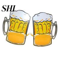 Glasses Beer Mug Funny Flexible Temples Spilled Design Cup Props Bottle Party Supplies Kids Favors geltona