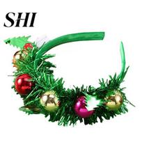 Christmas Party Accessory Headband Glowing Hair Band Xmas Tree Deer Holiday Costume Horn Shape Headwear for Festive Decoration Ornament C