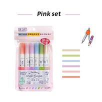 6pcs Study Things Mild Color Highlighter  Pens Set Stationery Pattern Spot Liner for Drawing Office School A7130