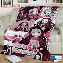 „Kamado Nezuko Demon S-Slayer Japan Anime“ antklodė, minkšta antklodė, skirta namų miegamojo lovai sofai iškylai Kelionių biuro dovana 75X95CM