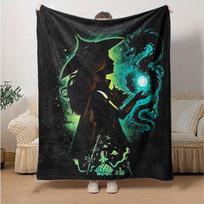 1 vnt., Ragana ir Drakonas Fantazijos meno spaudinys Namų dekoras Antklodė, Sofa užtiesalas, Lauko antklodė, Dovana draugams, Flanelinė antklodė, Puikiai tinka lovai 75X95CM