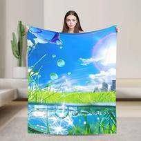 Šiltos antklodės Dekoratyvinė Frutiger Aero pledas Flanelinis lovatiesė svetainei Naujoviškas sofos lovos užvalkalas 75X95CM